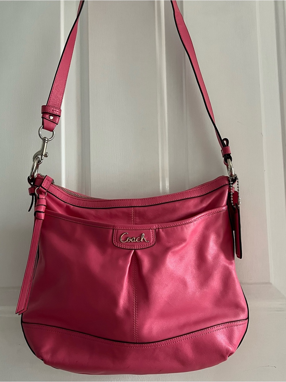COACH pink leather crossbody